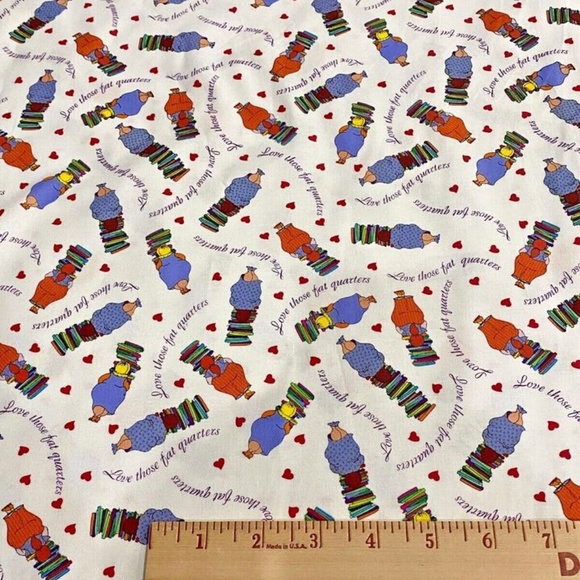 1+1= 2 YDS Fabric Love Those Fat Quarters Scattered Ladies & Borders Becky & Me - Picture 10 of 13